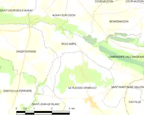 Poziția localității Roucamps