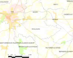 Poziția localității Roullours