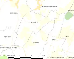 Poziția localității Rubercy