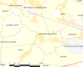 Poziția localității Saint-Manvieu-Norrey