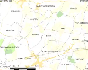 Poziția localității Saon