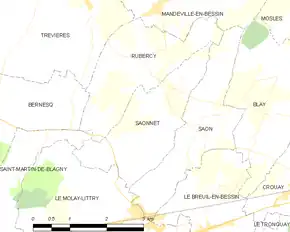 Poziția localității Saonnet