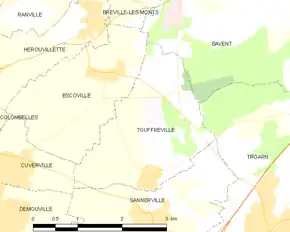 Poziția localității Touffréville