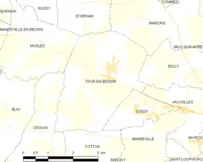Poziția localității Tour-en-Bessin