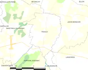Poziția localității Trungy