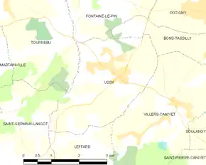 Poziția localității Ussy
