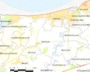 Poziția localității Varaville