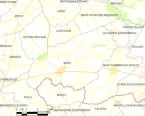Poziția localității Vassy