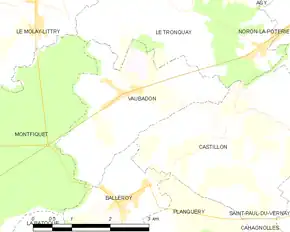 Poziția localității Vaubadon