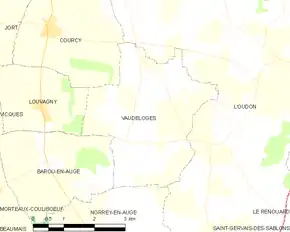 Poziția localității Vaudeloges