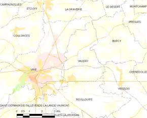 Poziția localității Vaudry