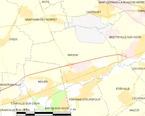 Poziția localității Verson