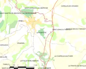 Poziția localității La Vespière