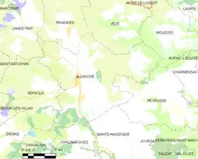 Poziția localității Allanche