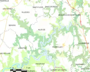 Poziția localității Alleuze