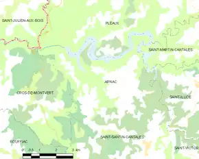 Poziția localității Arnac