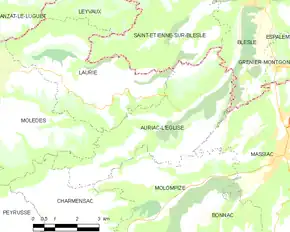 Poziția localității Auriac-l'Église