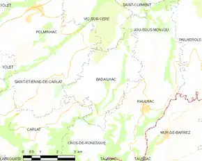 Poziția localității Badailhac