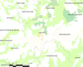 Poziția localității Calvinet