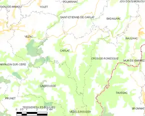 Poziția localității Carlat