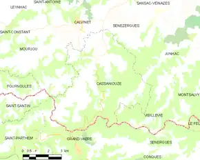 Poziția localității Cassaniouze