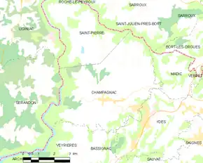 Poziția localității Champagnac