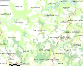 Poziția localității Chaudes-Aigues