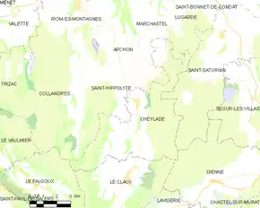 Poziția localității Cheylade