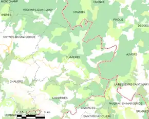 Poziția localității Clavières