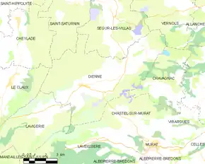 Poziția localității Dienne