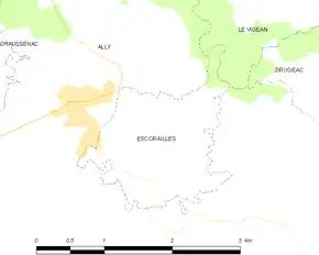 Poziția localității Escorailles