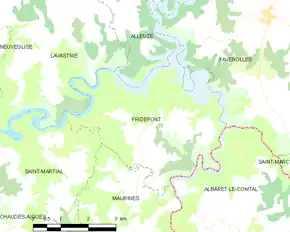 Poziția localității Fridefont