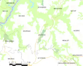 Poziția localității Jaleyrac