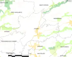 Poziția localității Jussac