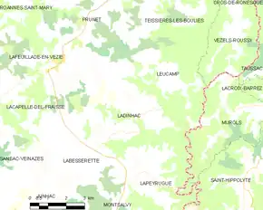 Poziția localității Ladinhac