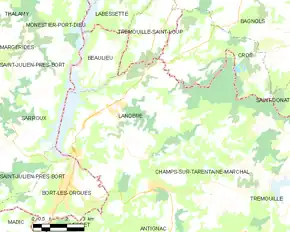 Poziția localității Lanobre