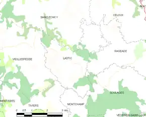 Poziția localității Lastic