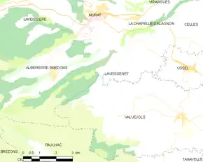 Poziția localității Laveissenet