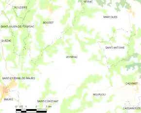 Poziția localității Leynhac
