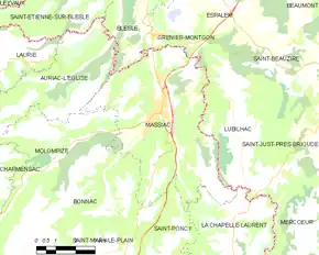 Poziția localității Massiac