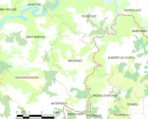 Poziția localității Maurines