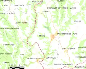 Poziția localității Maurs