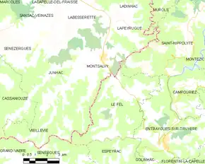 Poziția localității Montsalvy