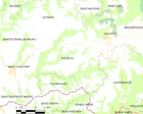 Poziția localității Mourjou