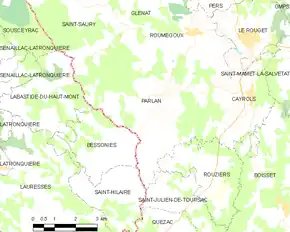 Poziția localității Parlan