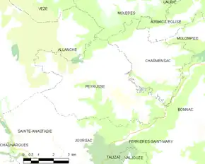 Poziția localității Peyrusse