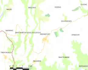 Poziția localității Pierrefort