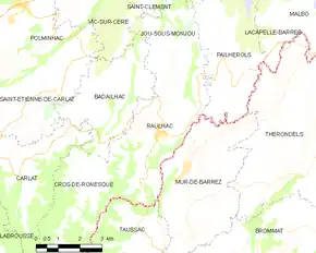 Poziția localității Raulhac