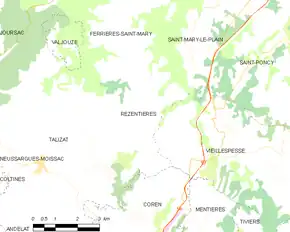 Poziția localității Rézentières