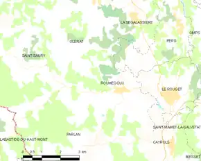 Poziția localității Roumégoux